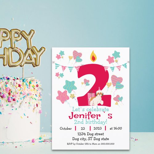 Pawsome Two Doggie Delight Birthday Postcard