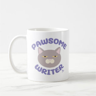 Pawsome Writer Fun Cat Character Fun Coffee Mug