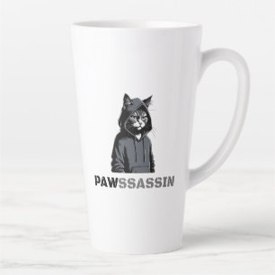 PAWSSASSIN Latte Mug – Hood Cat Energy