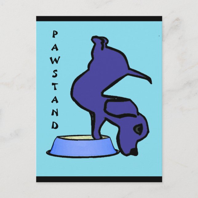 PAWSTAND - Funny Yoga Postcard (Front)