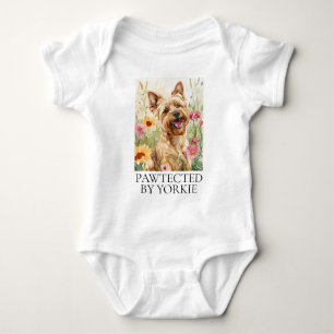 Pawtected by Yorkie Baby Bodysuit Gift