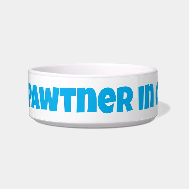 Pawtner in Crime Ceramic Pet Bowl (Front)