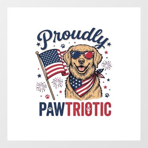 Pawtriotic Dog Patriotic Vintage Shirt Design_1 Floor Decals