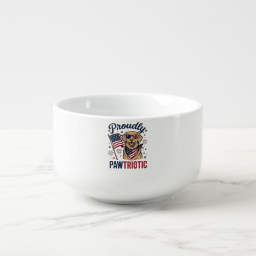 Pawtriotic Dog Patriotic Vintage Shirt Design_1 Soup Mug