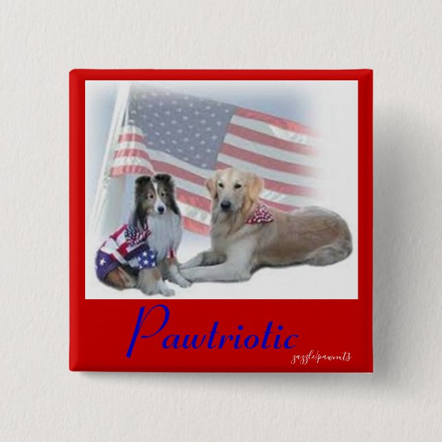 Pawtriotic dogs button (Front)