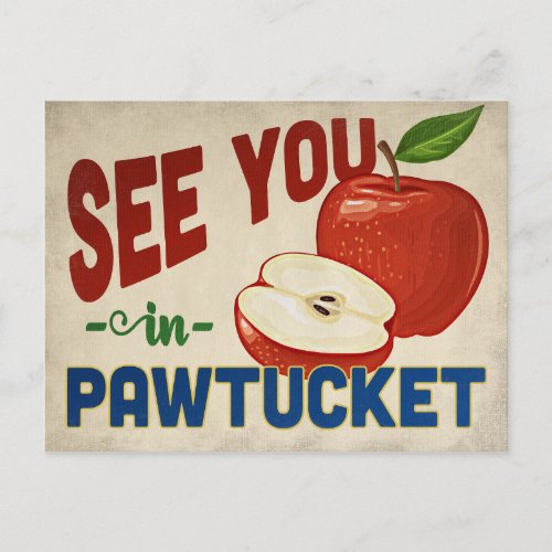 Pawtucket Rhode Island Apple _ Vintage Travel Postcard