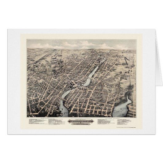 Pawtucket, RI Panoramic Map - 1877 Cards (Front Horizontal)