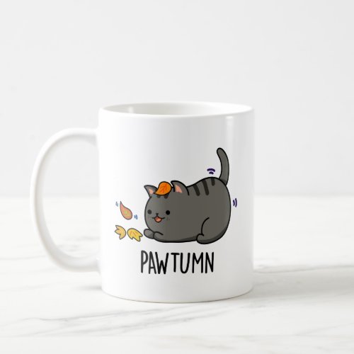 Pawtumn cute Autumn Kitty Cat Pun  Coffee Mug
