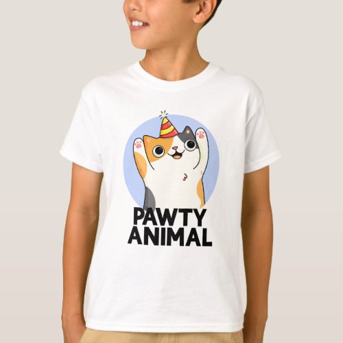 Pawty Animal Funny Party Cat Pun  T_Shirt