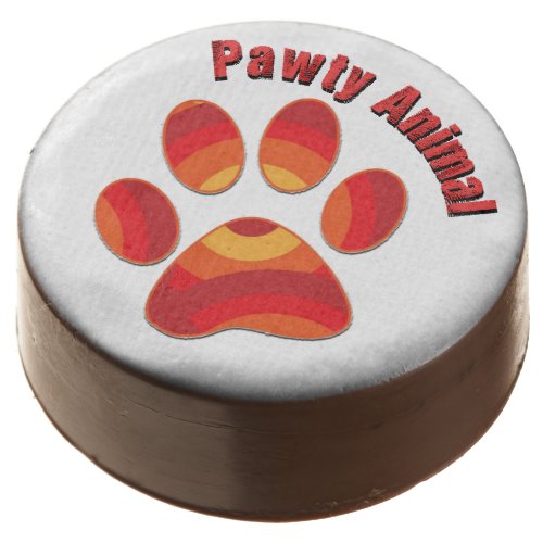 Pawty Animal Orange Paw Pattern Oreo Cookies