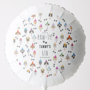 Pawty Cute Birthday Party Dogs Balloon