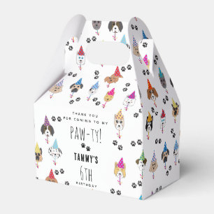 Pawty Cute Birthday Party Dogs Favor Boxes