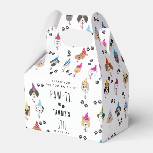 Pawty Cute Birthday Party Dogs Favor Boxes