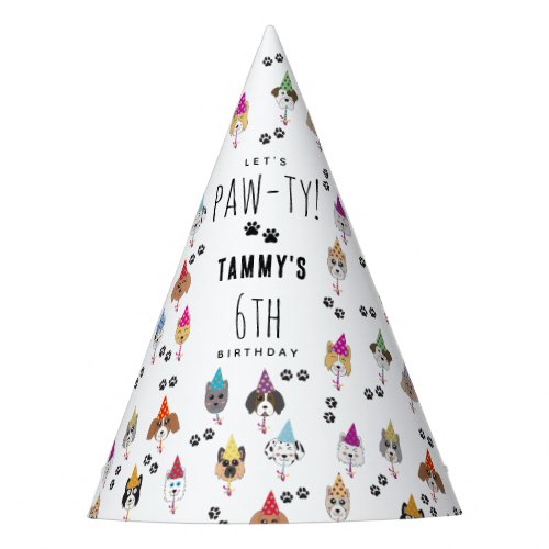 Pawty Cute Birthday Party Dogs Party Hat