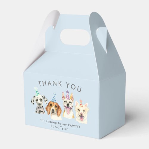 Pawty Puppy Dog Birthday Thank You Favor Boxes