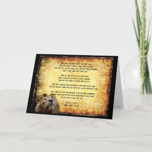 Pax Christos, Lion with Isaiah 11:6-9 Card