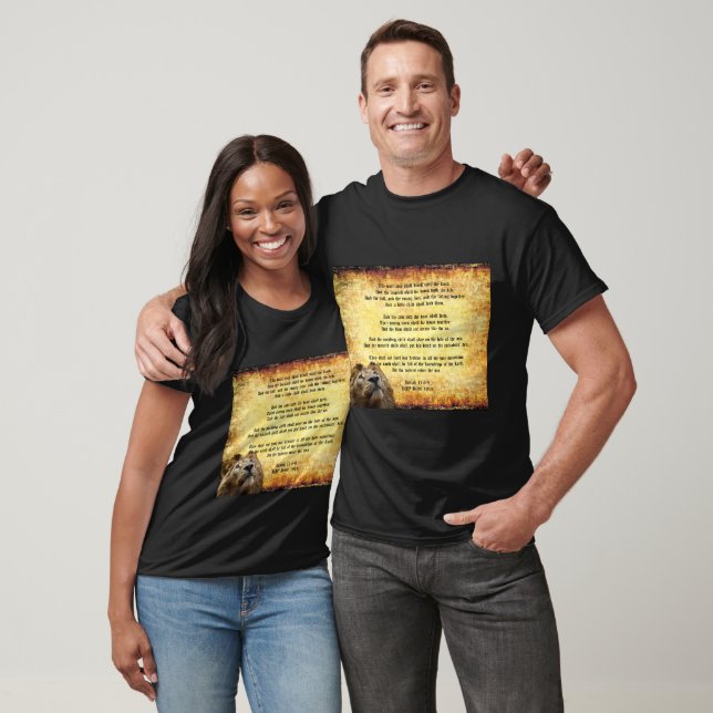 Pax Christos, Lion with Isaiah 11:6-9 T-Shirt (Unisex)