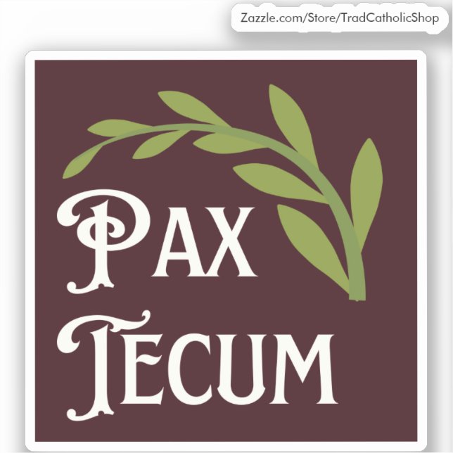 Pax Tecum Cute Latin Catholic Peace Be With You Sticker (Front)