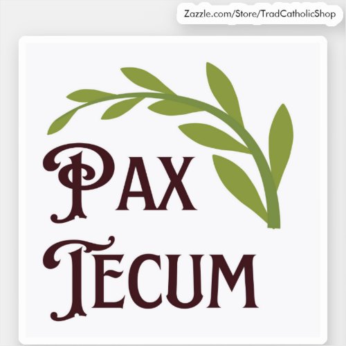 Pax Tecum Cute Latin Catholic Peace Be With You Sticker