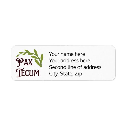 Pax Tecum Peace Latin Mass Catholic Return Address Label