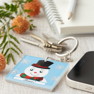 Pax the snowman Acrylic lake Keychain