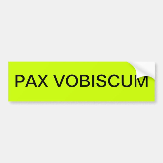 PAX VOBISCUM BUMPER STICKER (Front)