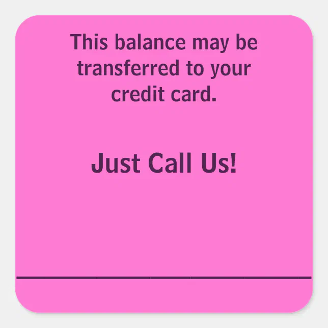 Pay By Credit Card Billing Stickers Zazzle