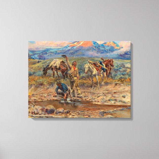 Pay Dirt, The Discovery of Last Chance Gulch Canvas Print (Front)