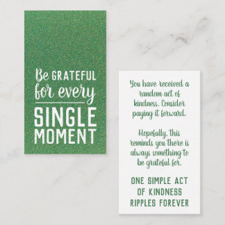 Pay Forward Random Act of Kindness Emerald Green Business Card