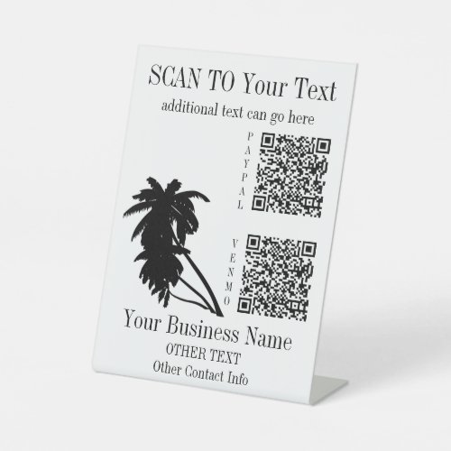 Pay Here Sign 2 QR Code Template Tropical Beach