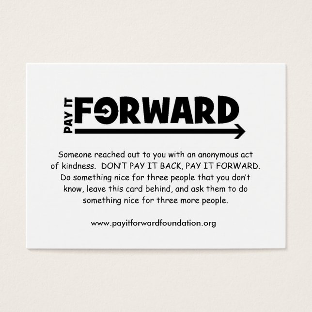 Pay It Forward Card 2009 (Front)
