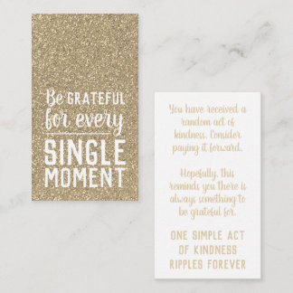 Pay it Forward Random Act of Kindness Gold Business Card