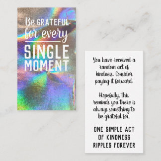 Pay it Forward Random Act of Kindness Gratitude Business Card