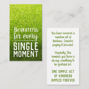 Pay it Forward Random Act of Kindness Lime Green Business Card