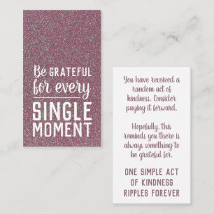 Pay it Forward Random Act of Kindness Pink Mauve Business Card