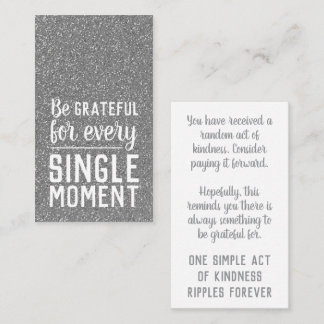 Pay it Forward Random Act of Kindness Silver Metal Business Card