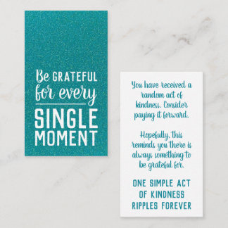 Pay it Forward Random Act of Kindness Turquoise Business Card