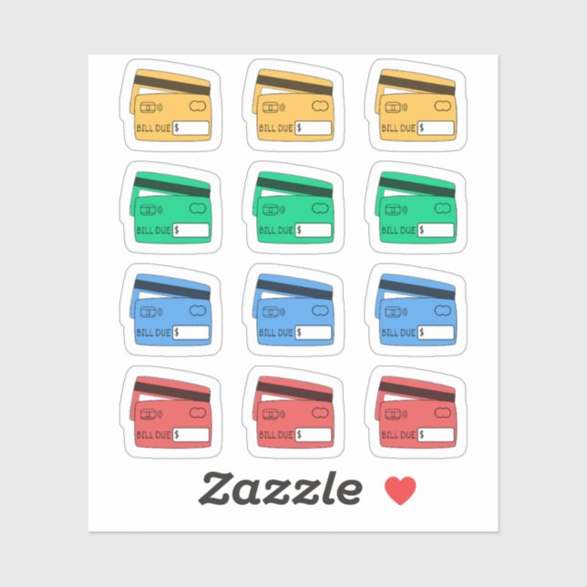 Pay Loan Credit Cards Payment Reminder Planner Sticker (Sheet)