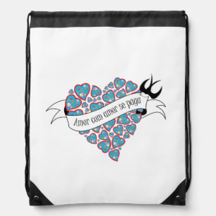 Pay love with love illustrated Portuguese proverb  Drawstring Bag