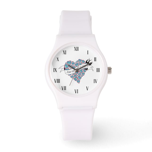 Pay love with love illustrated Portuguese proverb Watch (Front)