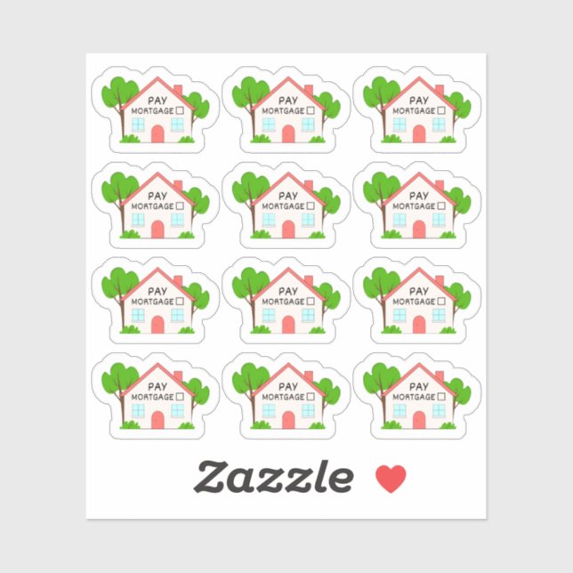 Pay Mortgage Budget Planner Tracker Calendar Sticker (Sheet)