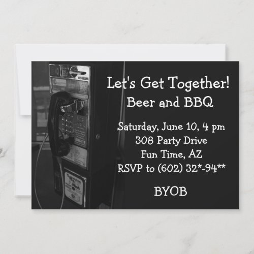 Pay Phone Get Together Invitation