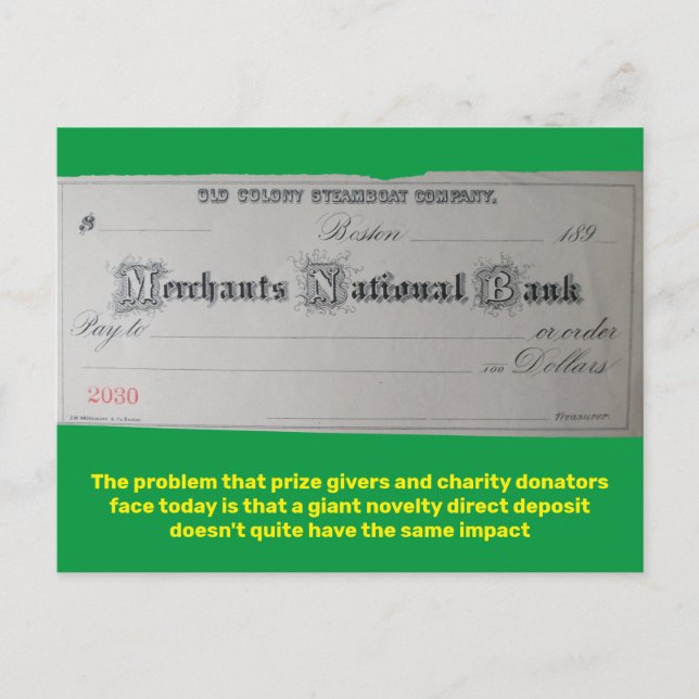 Pay to the bearer on demand postcard (Front)