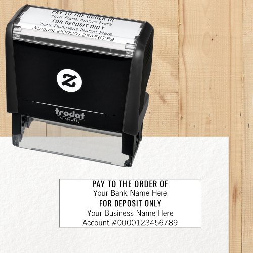 Pay To The Order Of Custom Business Office Bank Self_inking Stamp