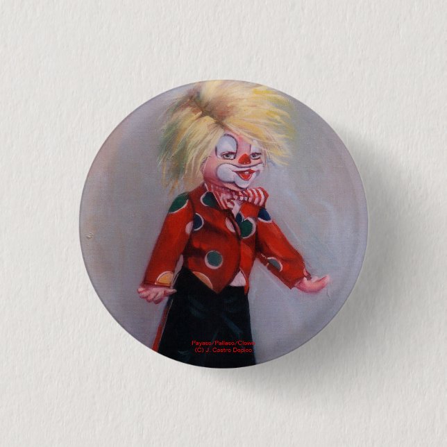 Payaso/Pallaso/Clown Pinback Button (Front)