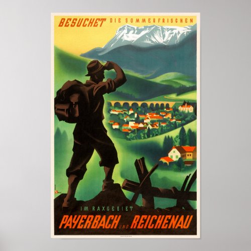Payerbach Reichenau Austria Vintage Poster 1938