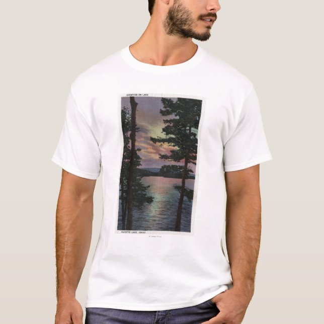 Payette Lake, ID - Evintide on Lake Scene T-Shirt (Front)