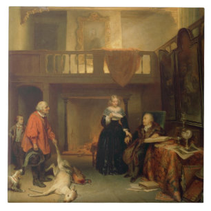 Paying the Tithe (oil on panel) Tile