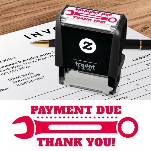 Payment Due Thank you WRENCH Self_inking Stamp