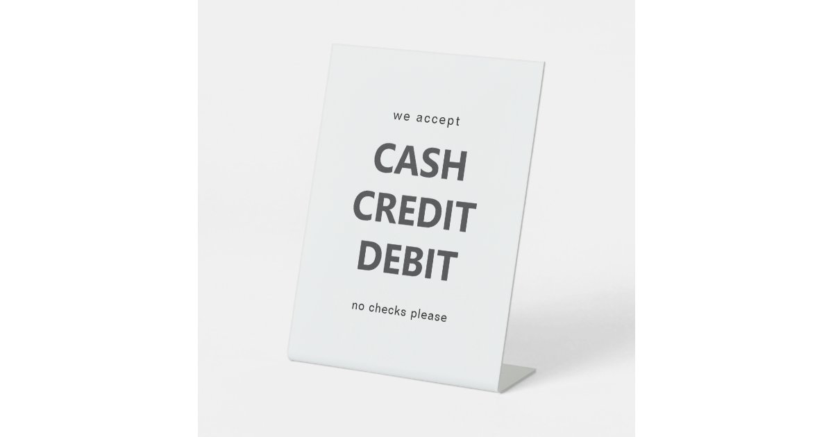 Payment Method Business Professional Modern Pedestal Sign Zazzle